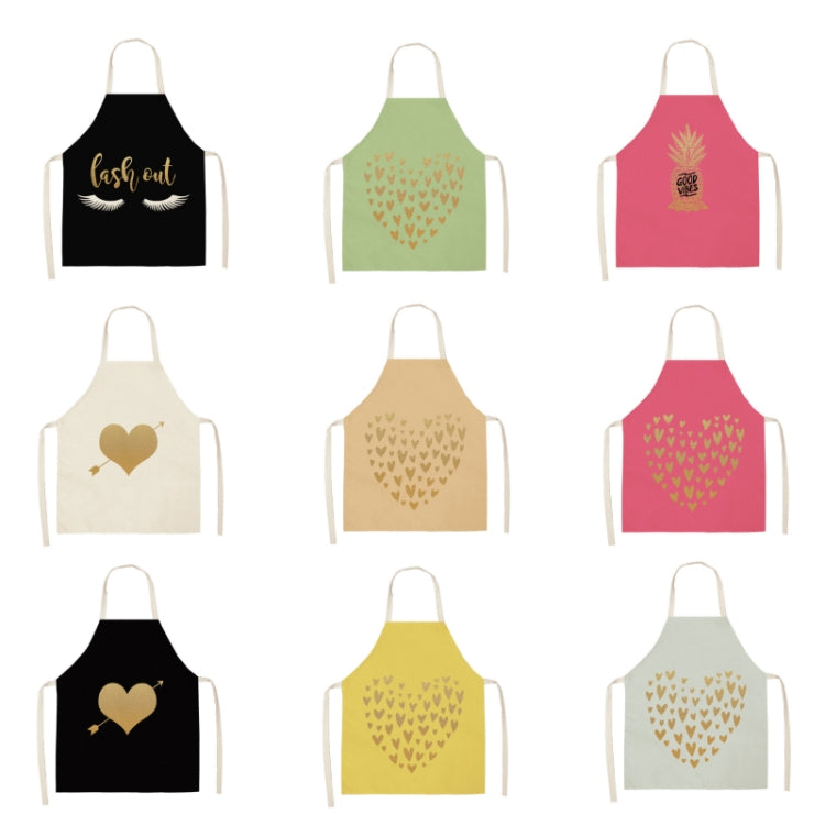 2 PCS Kitchen Linen Heart-Shaped Letters Fashion Sleeveless Apron, Specification: 45x56 cm