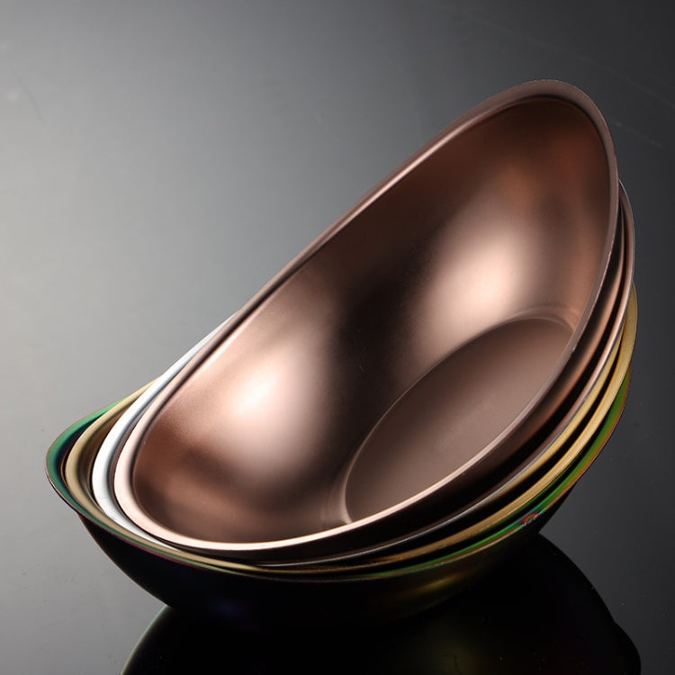 304 Stainless Steel Ingot Shape Salad Bowl Plate Rotisserie Tableware French Fries Container, Colour: Rose Gold