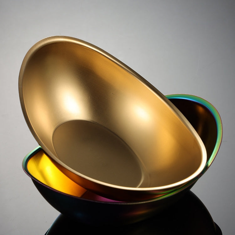 304 Stainless Steel Ingot Shape Salad Bowl Plate Rotisserie Tableware French Fries Container, Colour: Bright Light