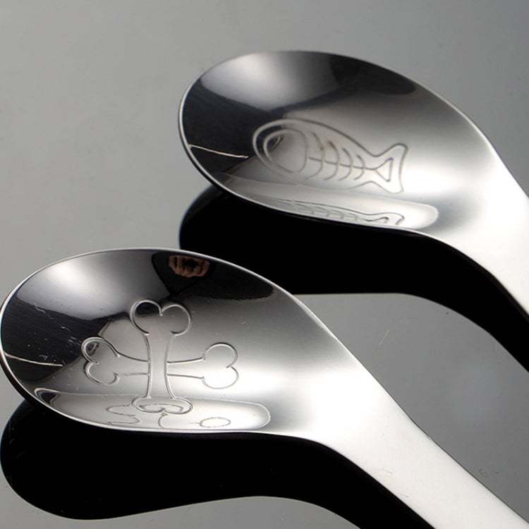 3 PCS  304 Stainless Steel Baby Eating Elbow Training Spoon Cartoon Pattern Baby Practice Spoon