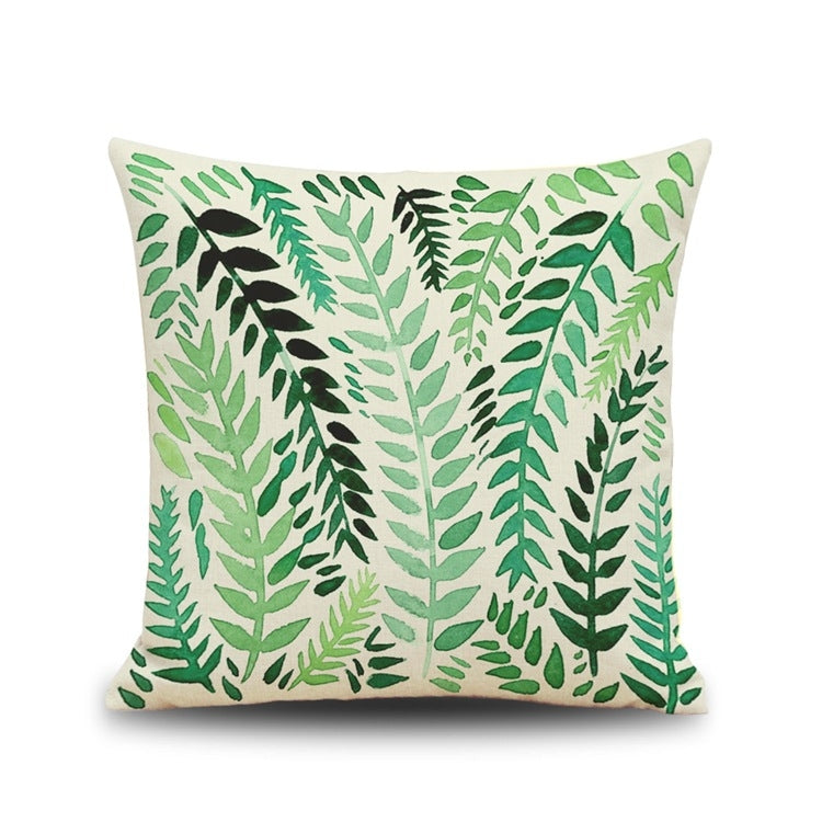 2 PCS Leaf 3D Printed Abstract Geometric Linen Pillowcase, Without Pillow Core, Size: 45x45cm