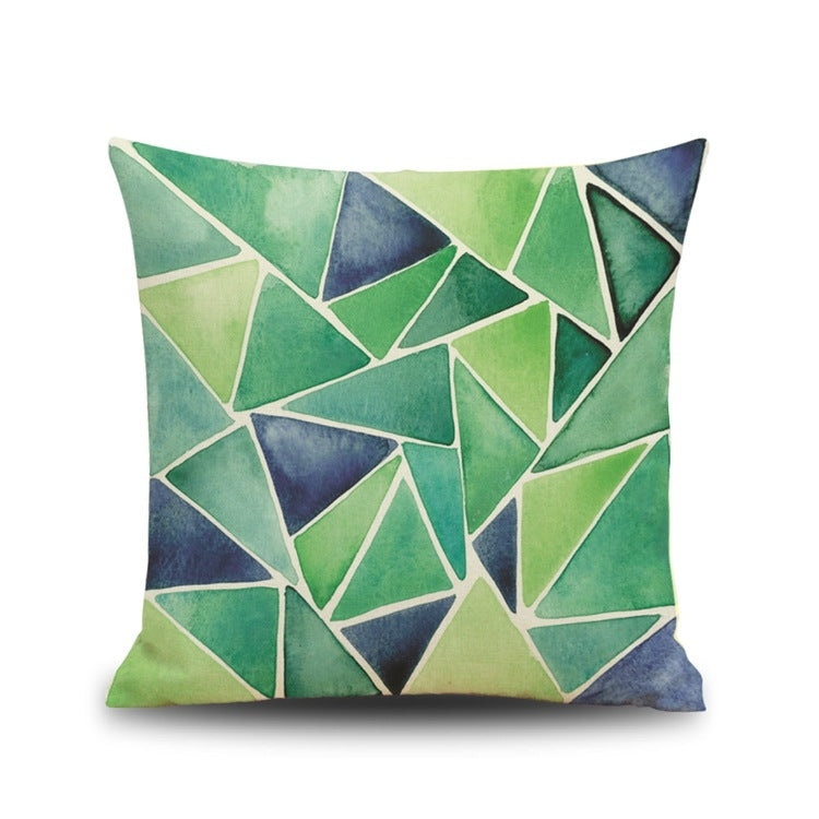 2 PCS Leaf 3D Printed Abstract Geometric Linen Pillowcase, Without Pillow Core, Size: 45x45cm