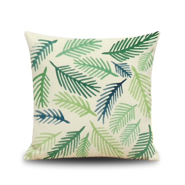 2 PCS Leaf 3D Printed Abstract Geometric Linen Pillowcase, Without Pillow Core, Size: 45x45cm