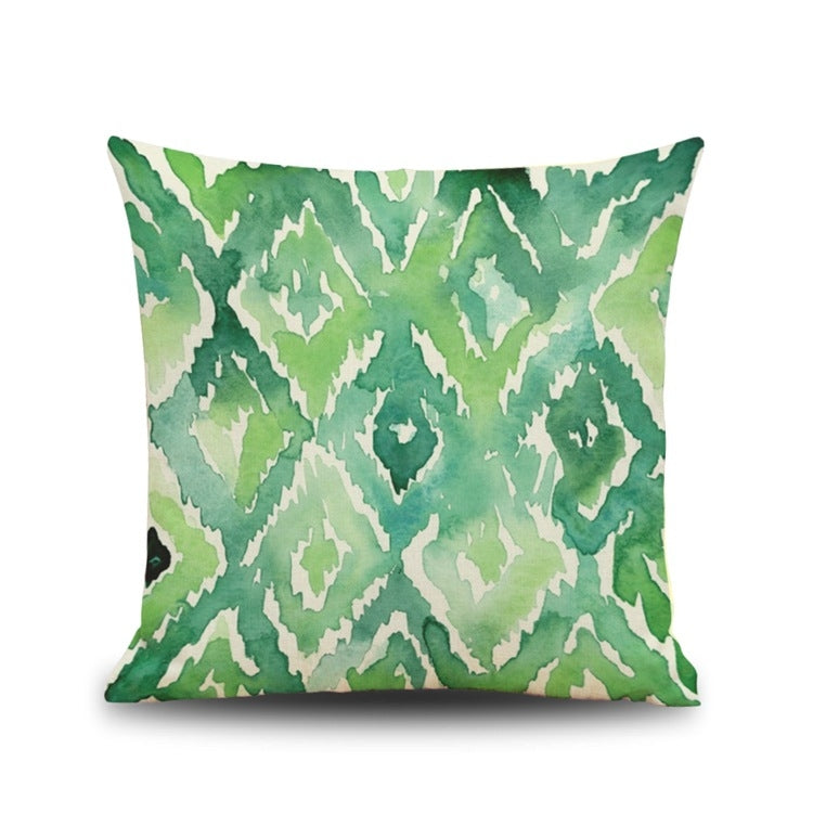 2 PCS Leaf 3D Printed Abstract Geometric Linen Pillowcase, Without Pillow Core, Size: 45x45cm