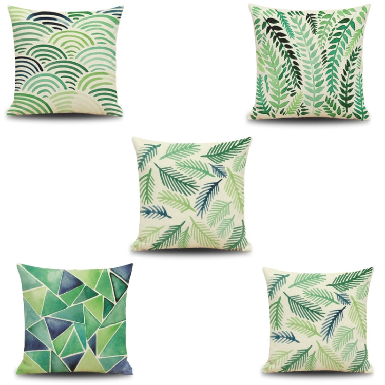2 PCS Leaf 3D Printed Abstract Geometric Linen Pillowcase, Without Pillow Core, Size: 45x45cm
