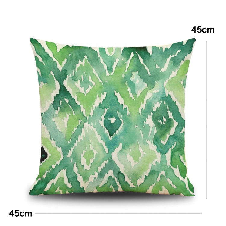 2 PCS Leaf 3D Printed Abstract Geometric Linen Pillowcase, Without Pillow Core, Size: 45x45cm