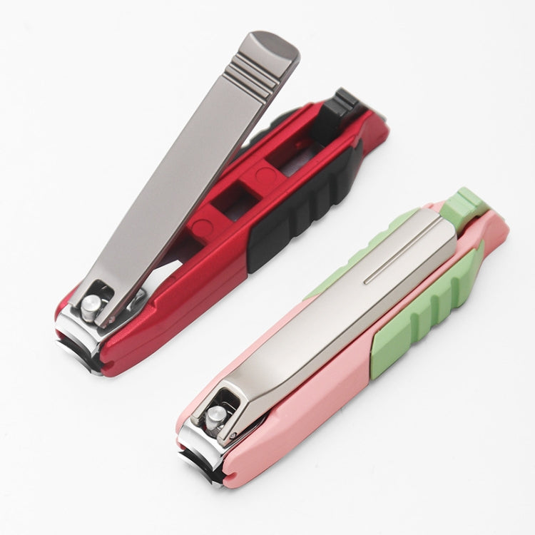 Anti-splash Nail Clippers Multifunctional Mobile Phone Holder Nail Clippers,Style: Pink +Iron Box
