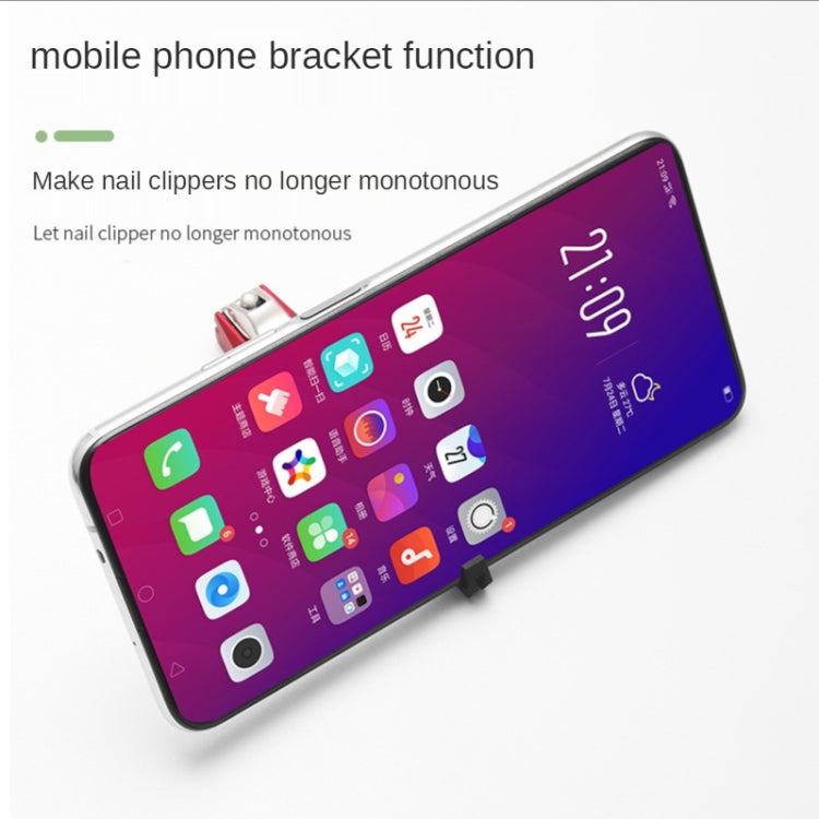 Anti-splash Nail Clippers Multifunctional Mobile Phone Holder Nail Clippers,Style: PinkSsuit