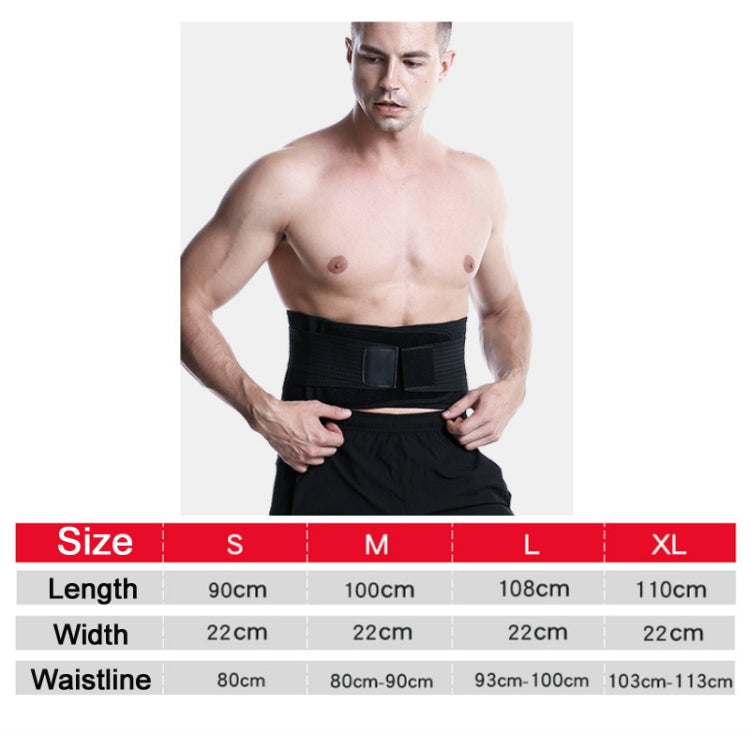 Webbing Breathable Waist Belt Squat Weightlifting Fitness Steel Plate Back Support Belt, Specification: S(Black)