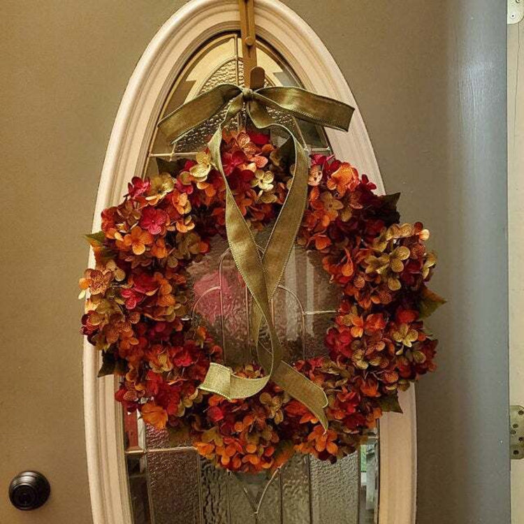 Hydrangea Wreath Door Hanging Artificial Flower Christmas Ornament, Size: 40cm