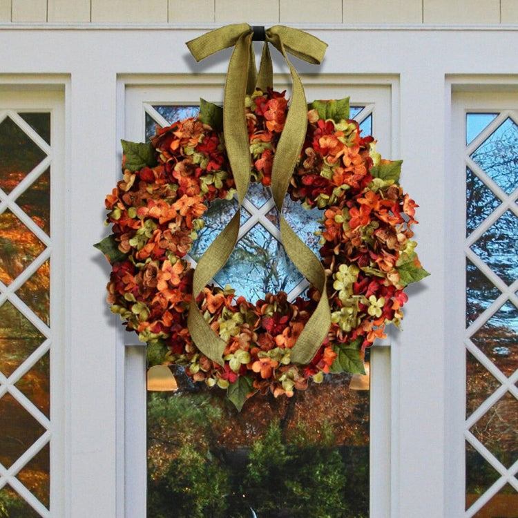 Hydrangea Wreath Door Hanging Artificial Flower Christmas Ornament, Size: 40cm