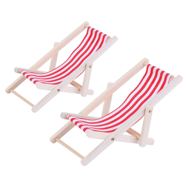 2 PCS 1:12 Beach Lounge Chair Simulation Model Outdoor Beach Scene Shooting Props Can Be Folded