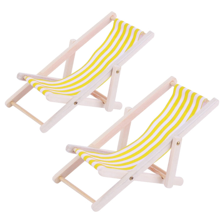 2 PCS 1:12 Beach Lounge Chair Simulation Model Outdoor Beach Scene Shooting Props Can Be Folded