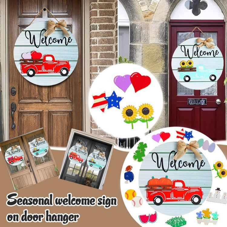 Wooden Door Hanging Festive Greeting Card Christmas Decorations