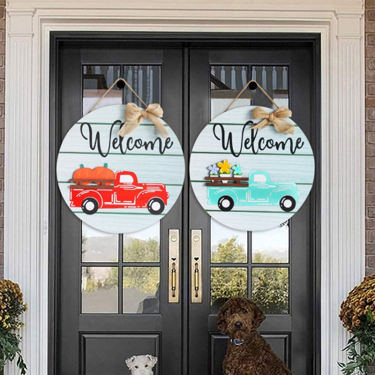 Wooden Door Hanging Festive Greeting Card Christmas Decorations