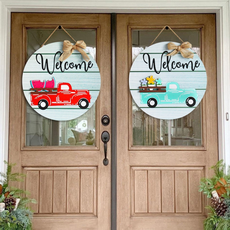 Wooden Door Hanging Festive Greeting Card Christmas Decorations