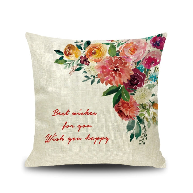 2 PCS Love Couple Valentine Day Gift Linen Pillowcase Car Sofa Cushion, Without Pillow Core, Size: 45x45cm