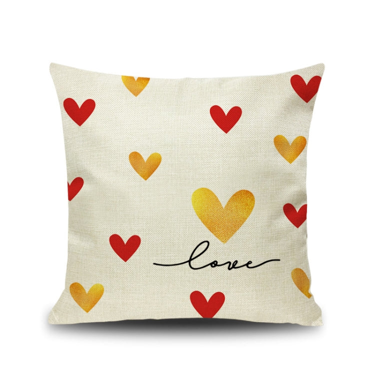 2 PCS Love Couple Valentine Day Gift Linen Pillowcase Car Sofa Cushion, Without Pillow Core, Size: 45x45cm
