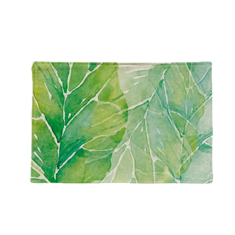Cotton & Linen Plant Pattern Western Table Mat Coffee Table Insulation Coaster, Specification: Single Side