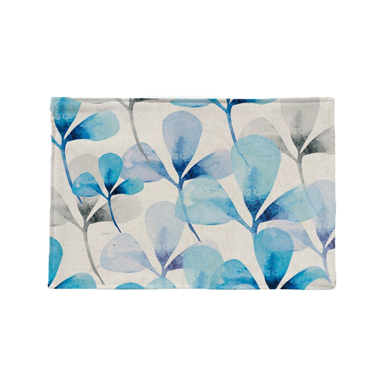 Cotton & Linen Plant Pattern Western Table Mat Coffee Table Insulation Coaster, Specification: Single Side