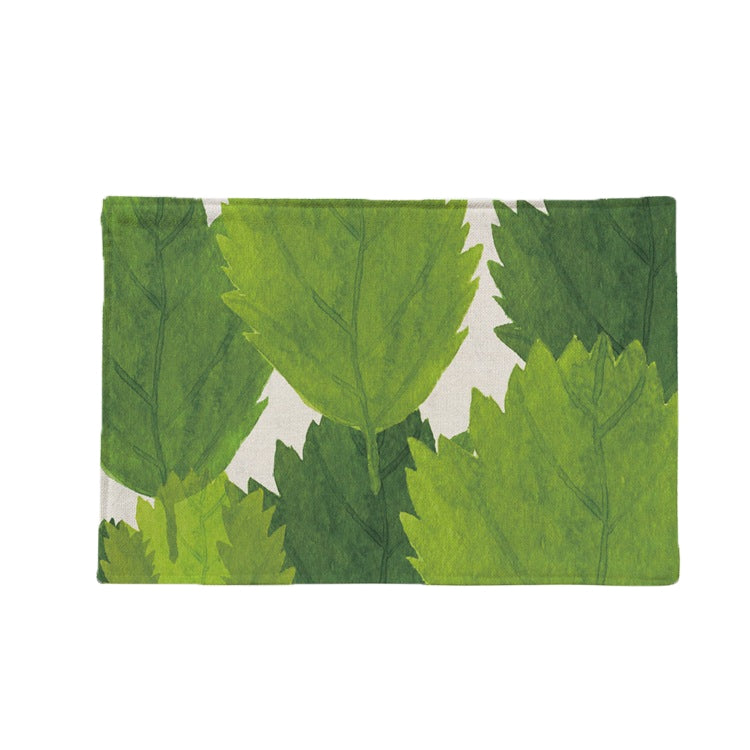 Cotton & Linen Plant Pattern Western Table Mat Coffee Table Insulation Coaster, Specification: Single Side