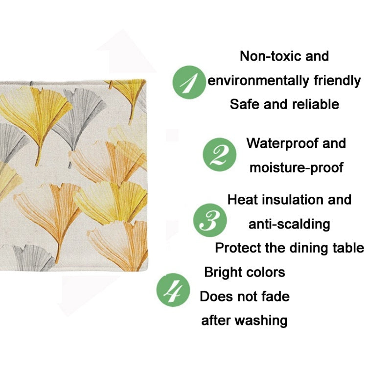 Cotton & Linen Plant Pattern Western Table Mat Coffee Table Insulation Coaster, Specification: Single Side