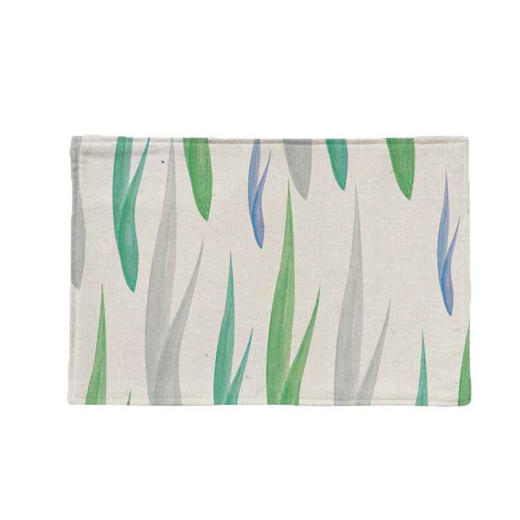Cotton & Linen Plant Pattern Western Table Mat Coffee Table Insulation Coaster, Specification: Double Layer Thickening
