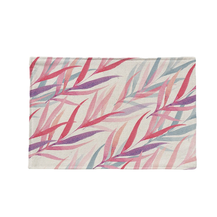 Cotton & Linen Plant Pattern Western Table Mat Coffee Table Insulation Coaster, Specification: Double Layer Thickening