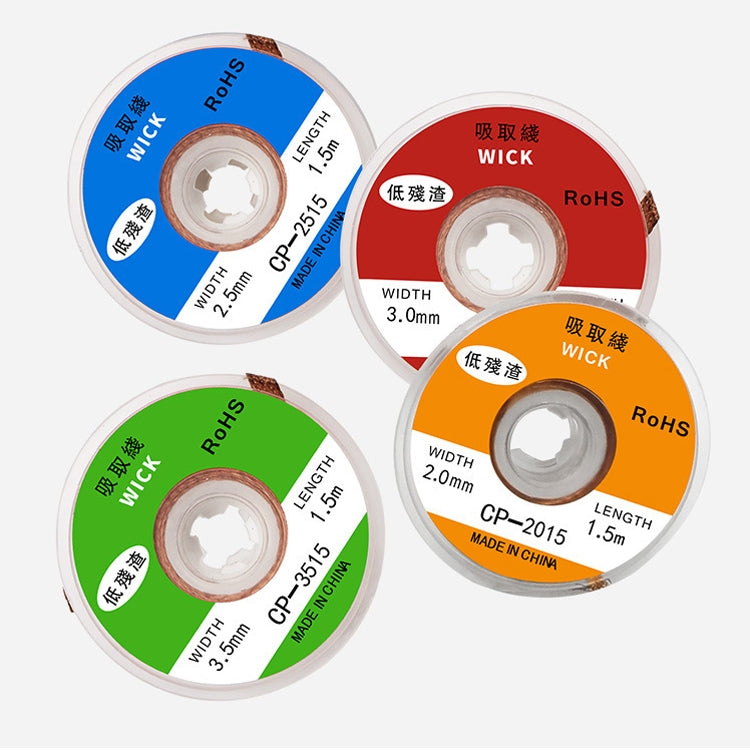 4 PCS Silk Wire Deficiency Tin With Low Residue Strip BGA To Remove Tin Welding Strip Electronic Maintenance Welding Material, Model: CP-2015 2.0mm x 1.5m