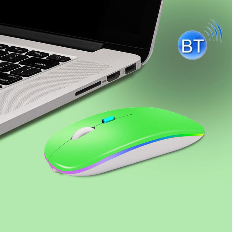 Y20 4 Keys Colorful Glow Charging Mute Mouse Notebook Game Wireless Mouse, Colour: Bluetooth Version (Green)