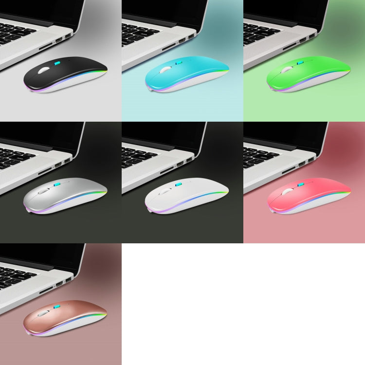 Y20 4 Keys Colorful Glow Charging Mute Mouse Notebook Game Wireless Mouse, Colour: Bluetooth Version (Silver)