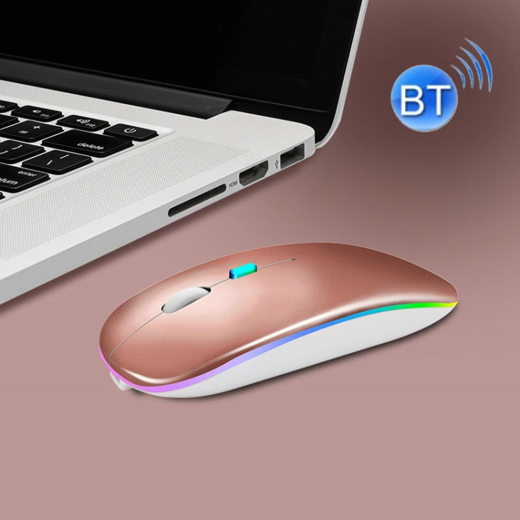 Y20 4 Keys Colorful Glow Charging Mute Mouse Notebook Game Wireless Mouse, Colour: Bluetooth Version (Gold)