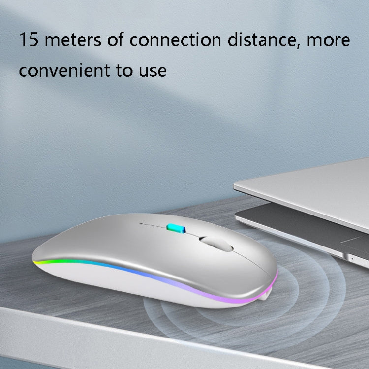 Y20 4 Keys Colorful Glow Charging Mute Mouse Notebook Game Wireless Mouse, Colour: 2.4G + Bluetooth (Black)