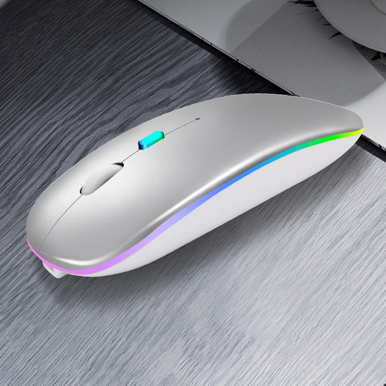 Y20 4 Keys Colorful Glow Charging Mute Mouse Notebook Game Wireless Mouse, Colour: 2.4G + Bluetooth (Black)
