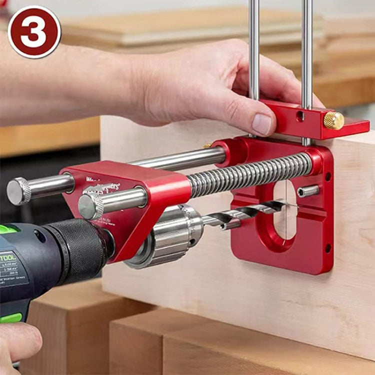 Accurate Positioning Belt Drilling Wood Drill Woodworking Locator Accessories Tool,Style: Metal (Black)