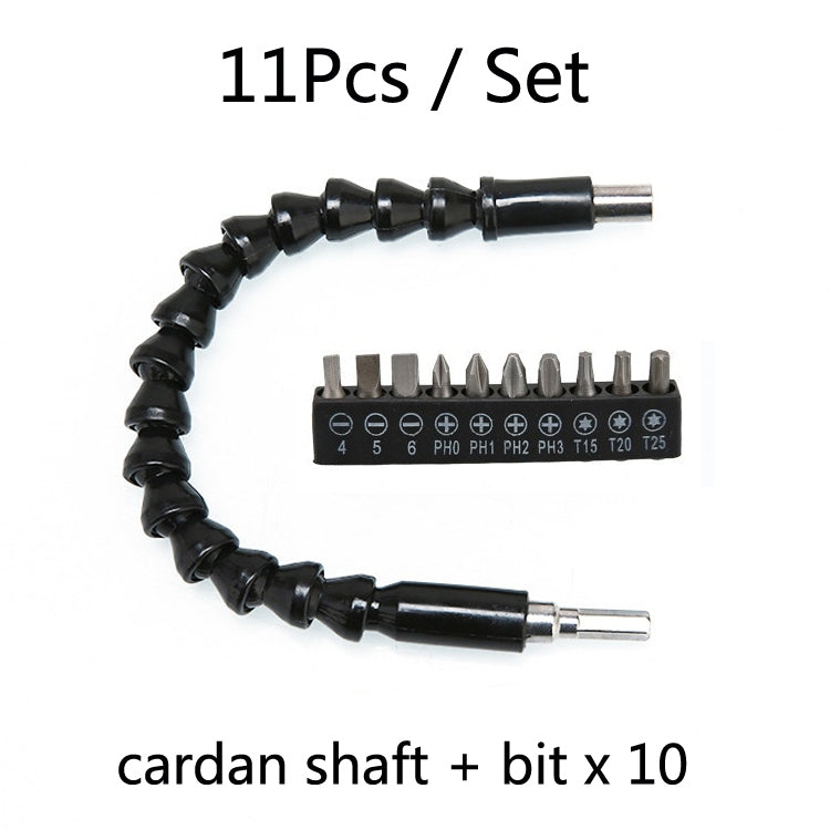 2 Sets Electric Drill Universal Coupling Sleeve Bit Set Multifunctional Flexible Shaft Electric Drill Accessory Set, Style: 11 PCS / Set