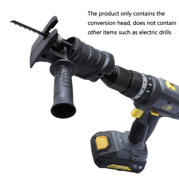 Electric Drill Conversion Electric Saw Head Hold Electric Drill Multifunction Conversion Reciprocating Saw Wood Electric Saw Tool Accessories(Black)