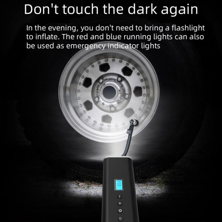 H68 Handheld Mini Wireless Smart Car Inflator Pump Portable Multifunctional Tire Air Pump(Black)