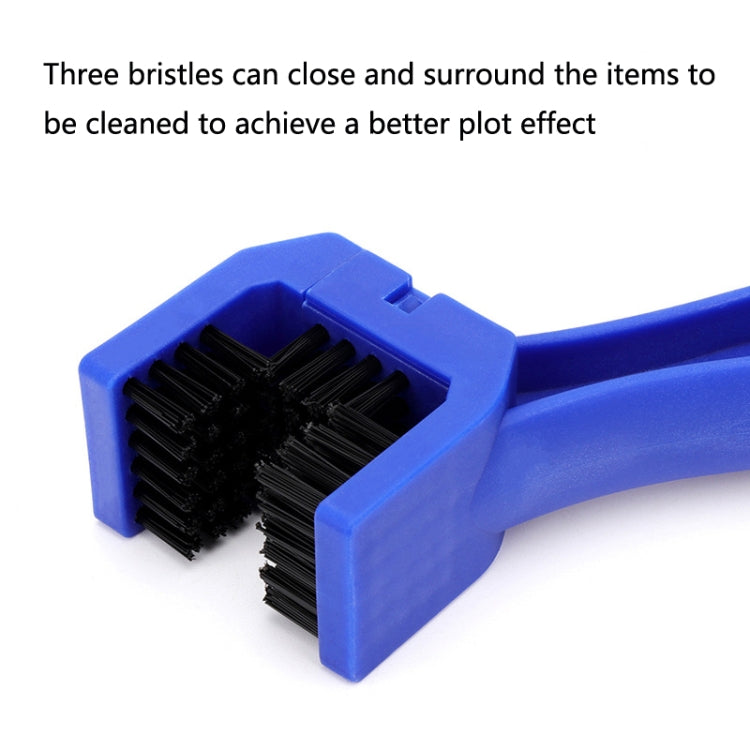 5 Set BG-7168 Bicycle And Motorcycle Cleaning Brush Three-Sided Chain Brush, Colour: Red + Small Brush