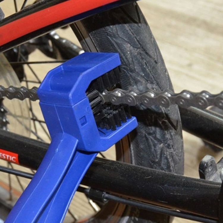 5 Set BG-7168 Bicycle And Motorcycle Cleaning Brush Three-Sided Chain Brush, Colour: Red + Small Brush