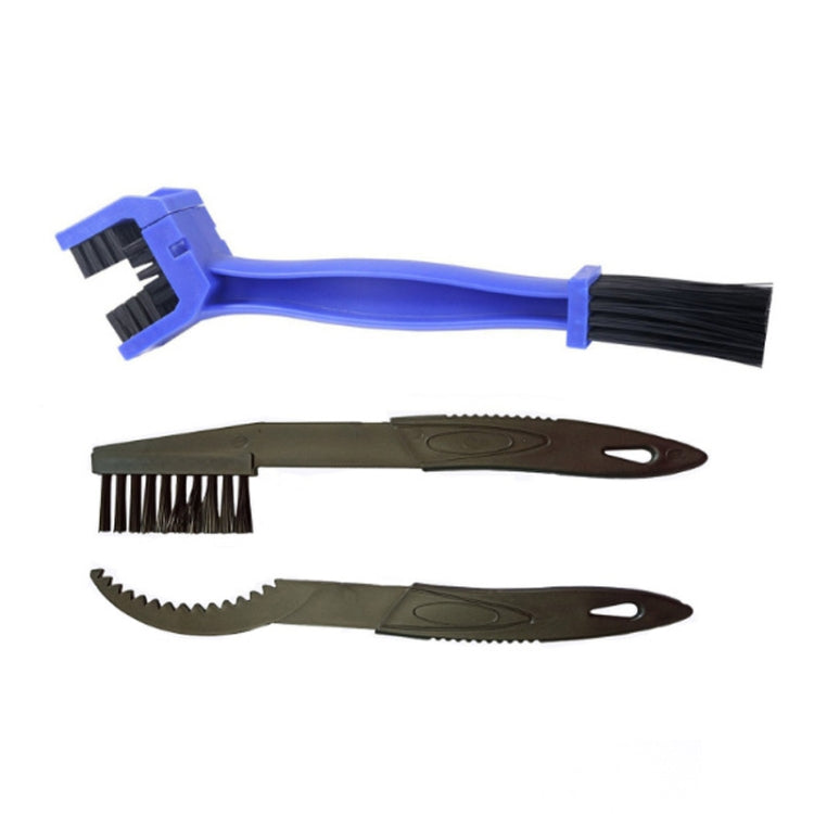 5 Set BG-7168 Bicycle And Motorcycle Cleaning Brush Three-Sided Chain Brush, Colour: Blue + Small Brush