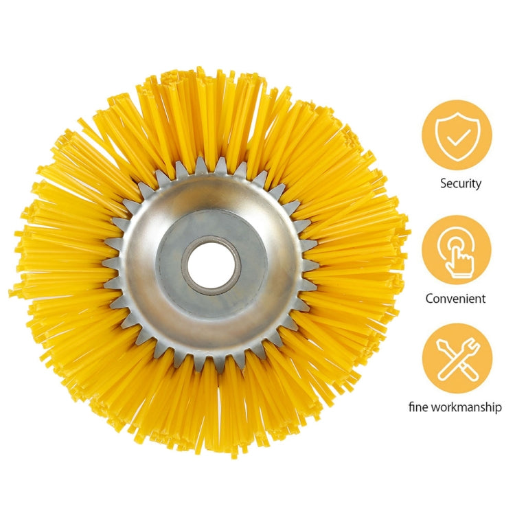 8 Inch Nylon Wire Weeding Machine Head Bowl Type Weeding Brush(Yellow)