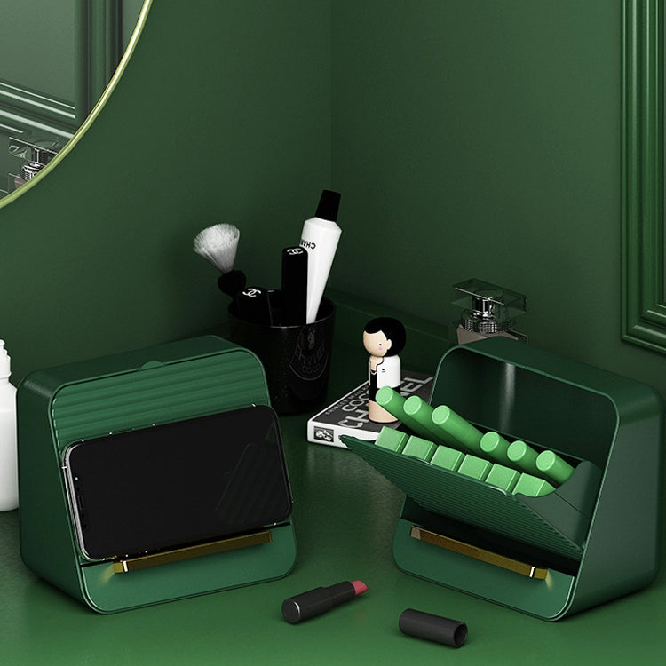 Vertical Desktop Lipstick Storage Box Large-Capacity Compartmentalized Cosmetic Storage Box With Lid