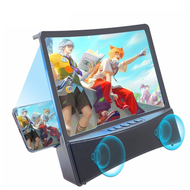 L10 10 inch Curved Screen Mobile Phone Screen Magnifier Built-In Bluetooth Speaker(Black)
