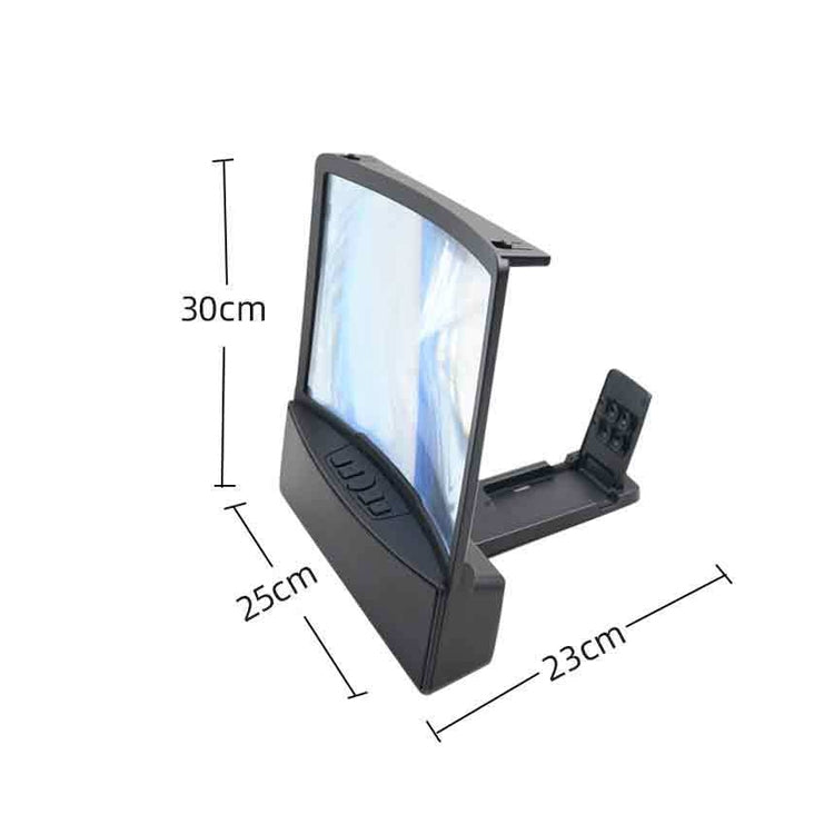 L10 10 inch Curved Screen Mobile Phone Screen Magnifier Built-In Bluetooth Speaker(Black)