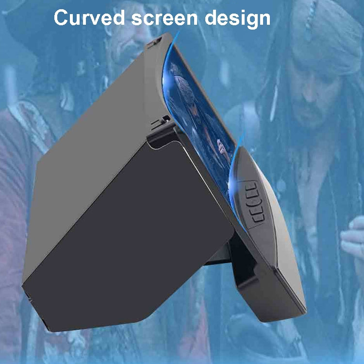 L10 10 inch Curved Screen Mobile Phone Screen Magnifier Built-In Bluetooth Speaker(Black)