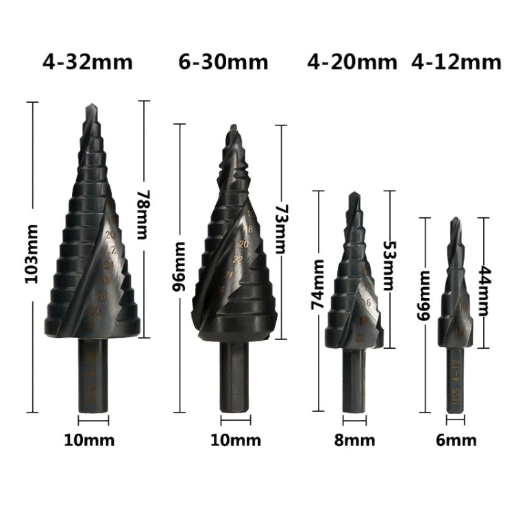 3 In 1 Triangular Shank Spiral Flute Step Drill Bit