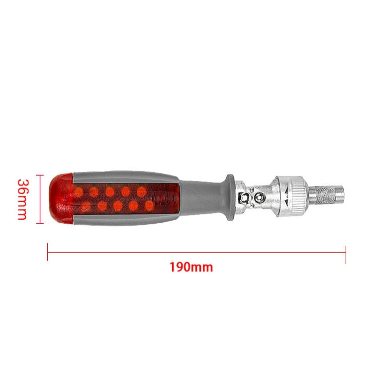 LT001 180 Degree 6.35mm Alloy Elbow Ratchet Screwdriver Set With 10 Screwdriver Bits