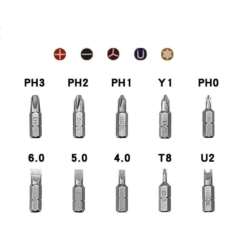 LT001 180 Degree 6.35mm Alloy Elbow Ratchet Screwdriver Set With 10 Screwdriver Bits
