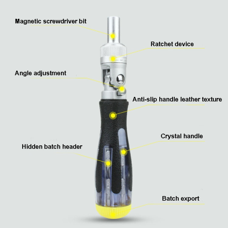 13 In 1 Labor-Saving Ratchet Multi-Purpose Screwdriver Set Household Hardware Tools Manual Screwdriver(290Bï¼13)